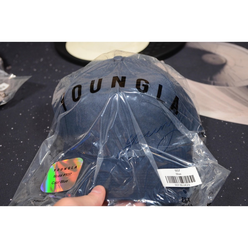 YoungLA Hat Cap Mens One Size Blue Logo Baseball Casual Model 937 Embroidered